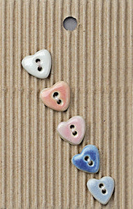 Incomparable Buttons - Small Multi Hearts - Card of 5