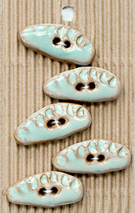 Incomparable Buttons - Small Aqua Oval - Card of 5