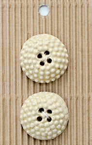Incomparable Buttons - Round Cream Spots - Card of 2