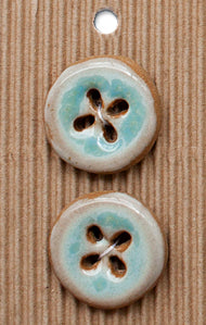 Incomparable Buttons - Blue Round - Card of 2