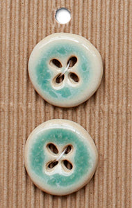 Incomparable Buttons - Aqua Round - Card of 2