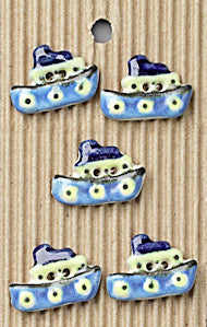 Incomparable Buttons - Boats - Card of 5