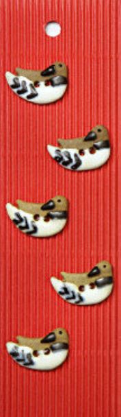 Incomparable Buttons - Birds - Card of 5