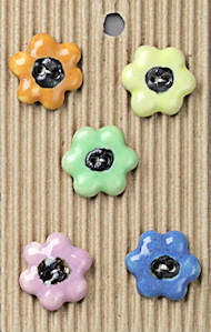 Incomparable Buttons - Small Multi Flowers - Card of 5