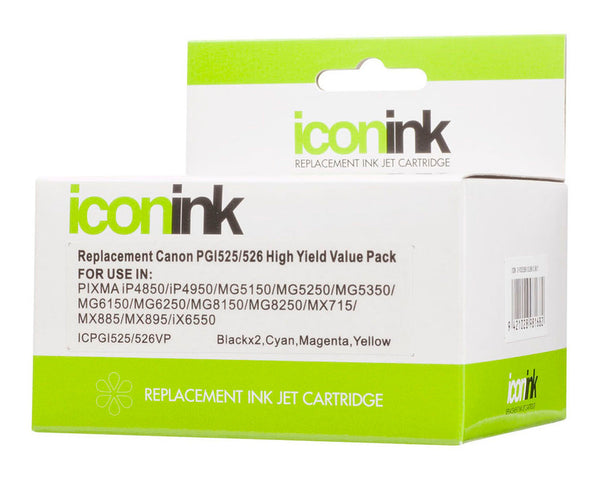 Icon Compatible Canon Pgi525 Cli526 Bbcmy Ink Value Pack