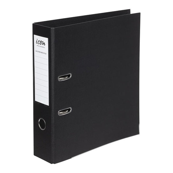 Icon Lever Arch File A4 Linen#Colour_BLACK