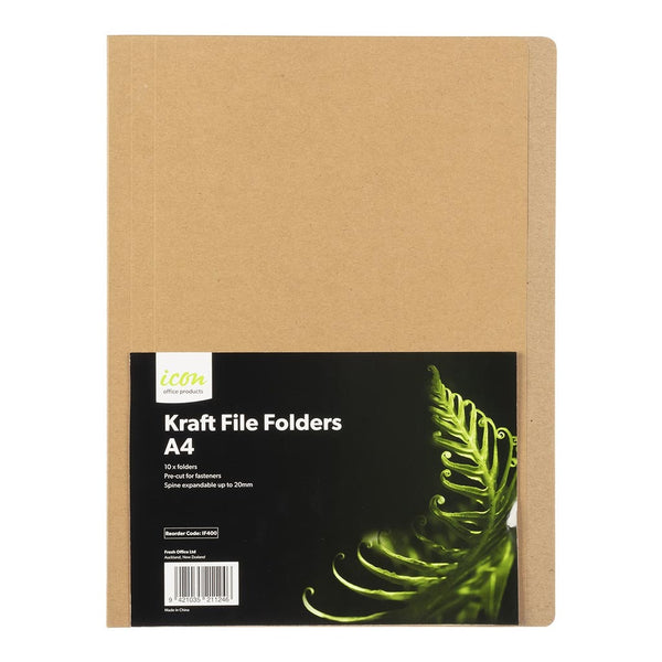 Icon Kraft File Folders A4#Pack Size_PACK OF 10