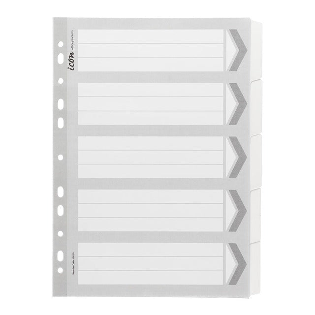 Icon Cardboard Dividers With Reinforced Tabs 5 Tab