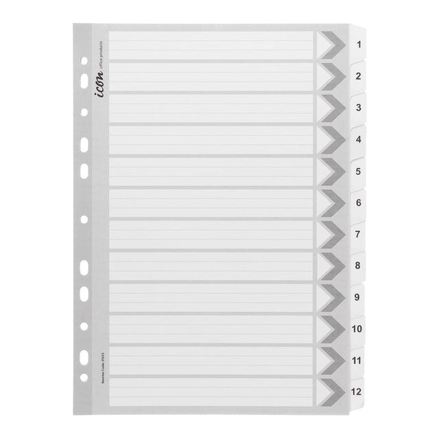 Icon Cardboard Indices With Reinforced Tabs 1-12