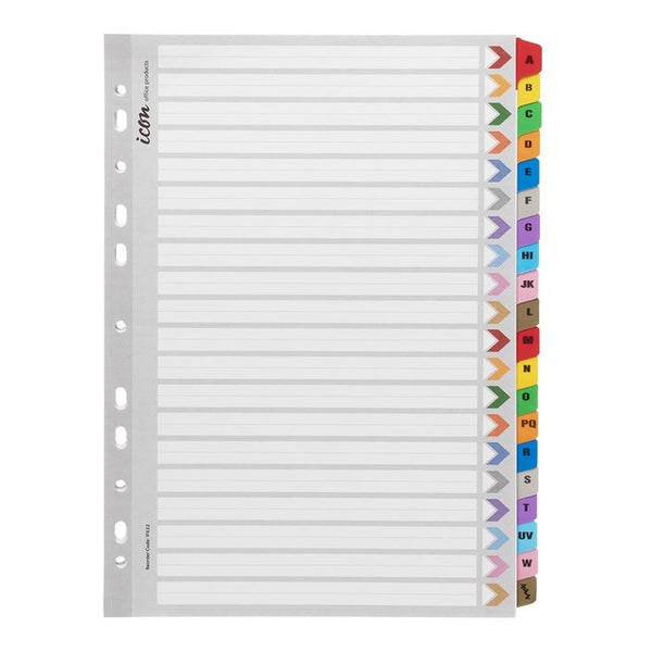 Icon Cardboard Indices With Reinforced Tabs A-Z#Colour_ASSORTED