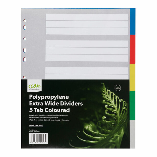 Icon PP Dividers Extra Wide Coloured