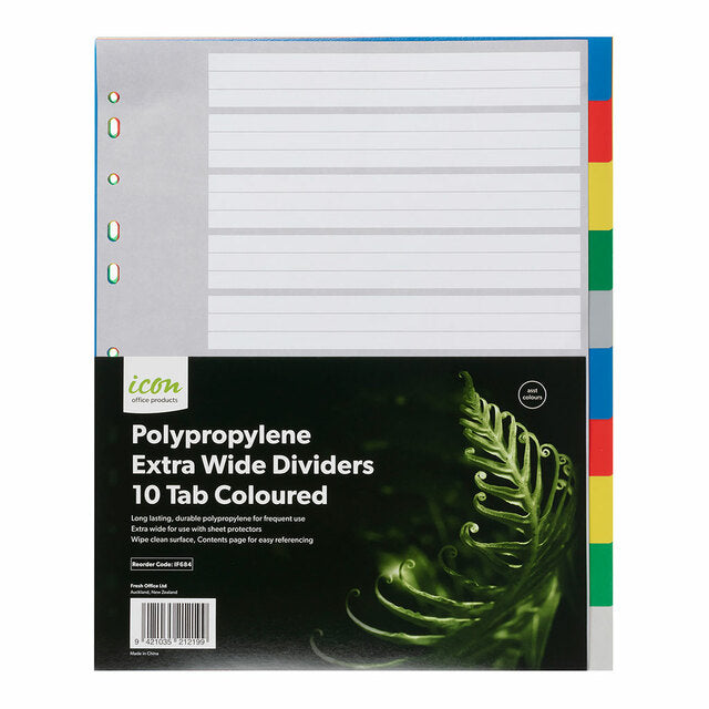 Icon PP Dividers Extra Wide Coloured