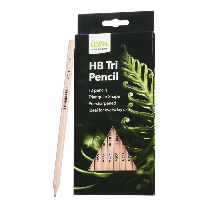 Icon HB Pencil Hexagonal Natural - Pack of 12