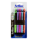 Artline Ikonic Ballpoint Pen Retractable Grip Medium Brights - Pack of 5