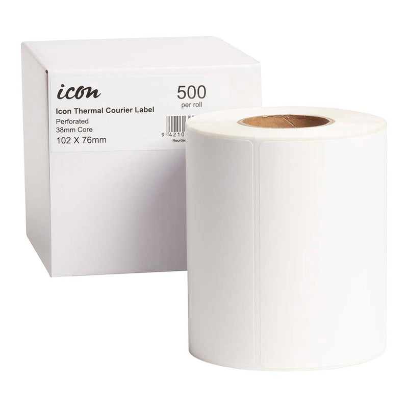 Icon Thermal Courier Label Perforated 102x76mm 500 Labels