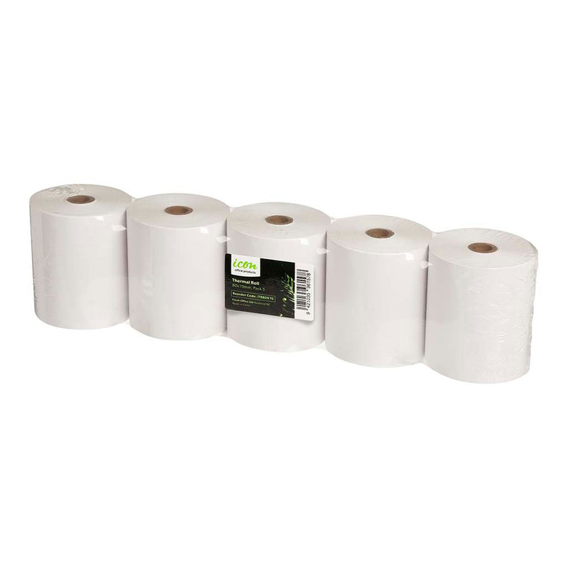 Icon Thermal Roll 80x70mm Pack Of 5