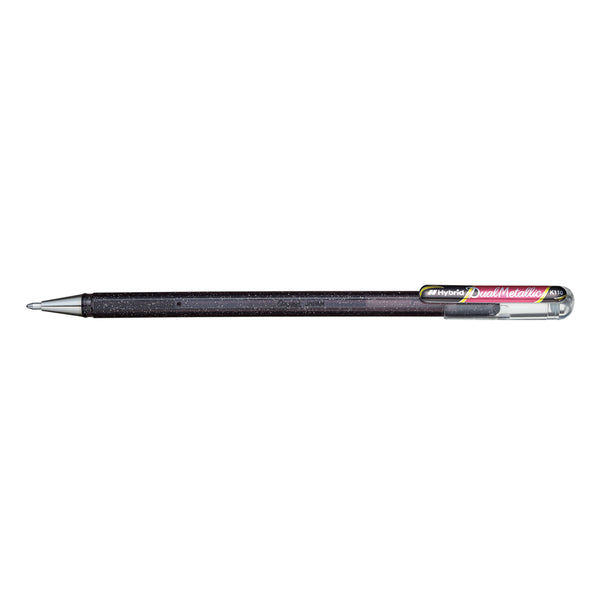 pentel hybrid dual metallic glitter gel pen 1.0 pack of 12#Colour_BLACK