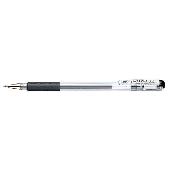 pentel hybrid gel grip gell roller pen stick k116 0.6mm box of 12#Colour_BLACK