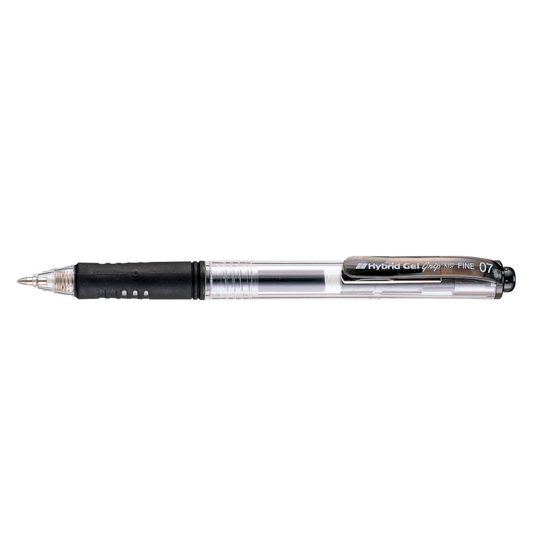 pentel hybrid gel grip gell roller pen retractable k157 0.7mm box of 12