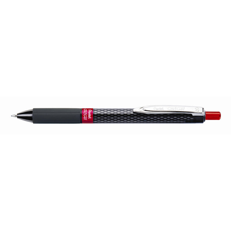pentel oh gel gell roller pen retractable k497 0.7mm box of 12