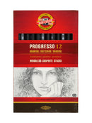 Koh I Noor Hardtmuth Progresso Toison Dor Woodless Graphite Stick Lead Box Of 12 Pencils