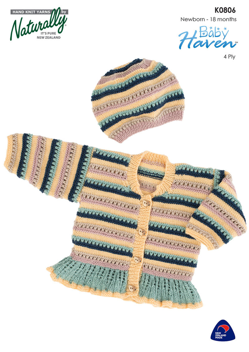 Naturally Pattern Leaflet Baby Haven Kids/cardigan & Hat