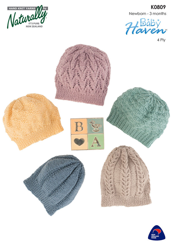 Naturally Pattern Leaflet Baby Haven Kids/hats