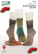 Naturally Pattern Leaflet Gallipoli 4ply Print Unisex/socks