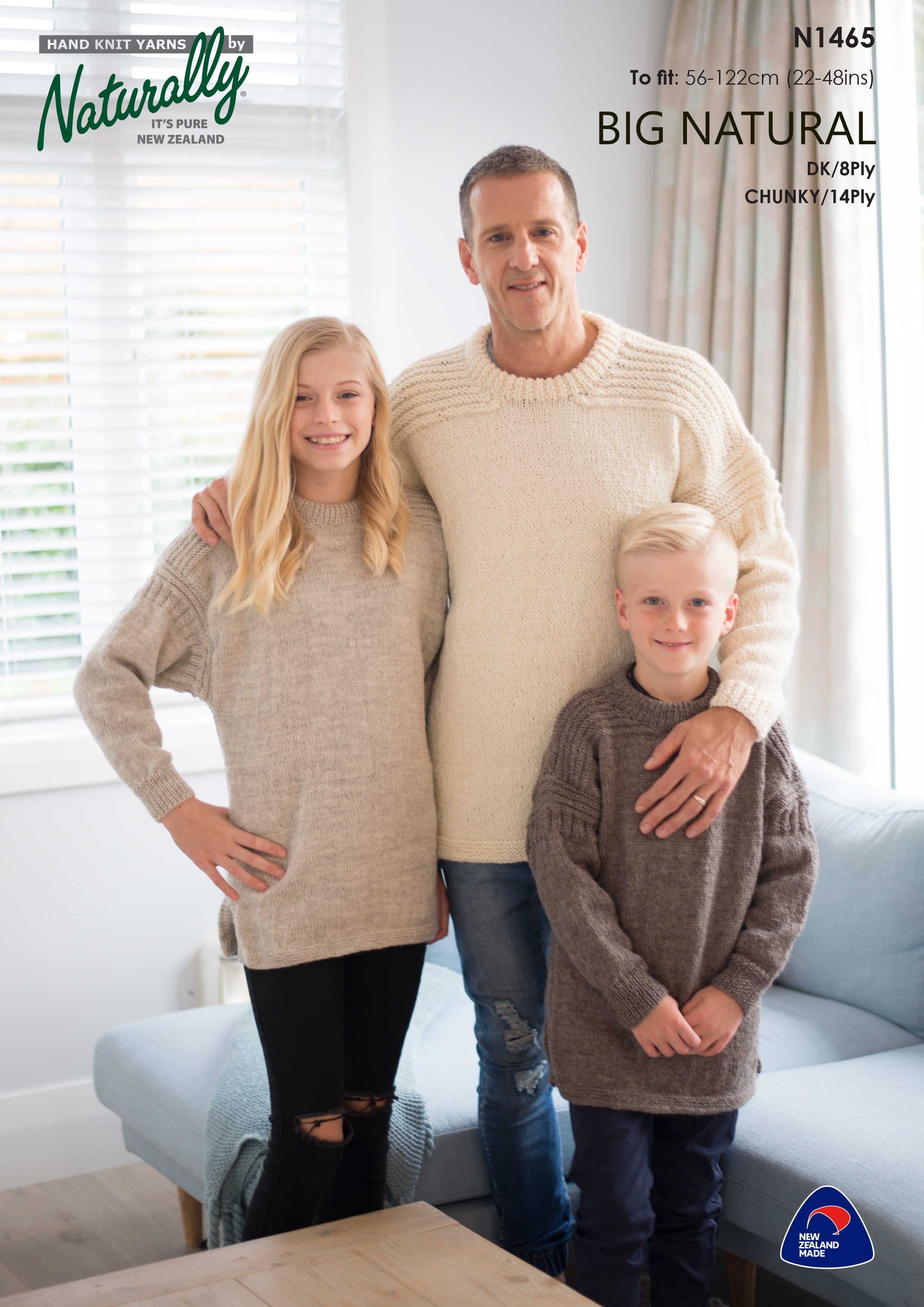 Knitting Pattern N1465 - Unisex Sweater 22-48