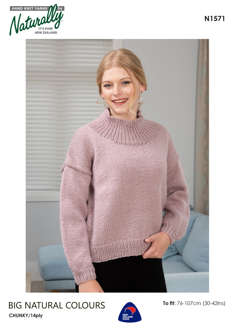 Naturally Pattern Leaflet Big Natural Colours 14ply Womens/sweater