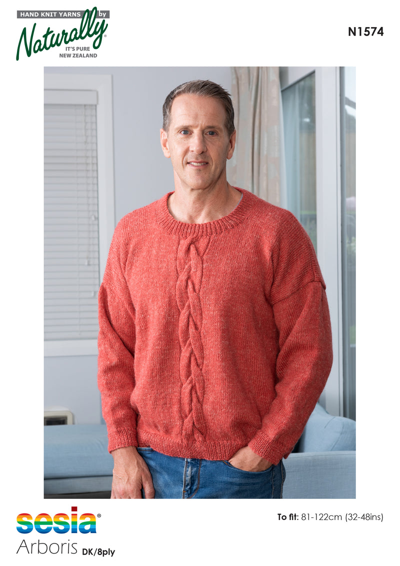 Naturally Pattern Leaflet Sesia Arboris Dk/8ply Mens/sweater