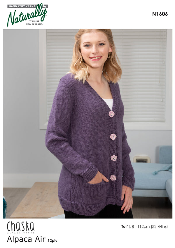 Naturally Pattern Leaflet Chasca Alpaca Air 12ply Womens/cardigan