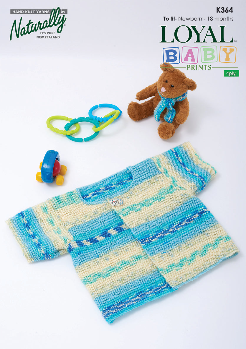 Knitting Pattern K364 - Kids Jacket 0-18 Months 4ply Yarn