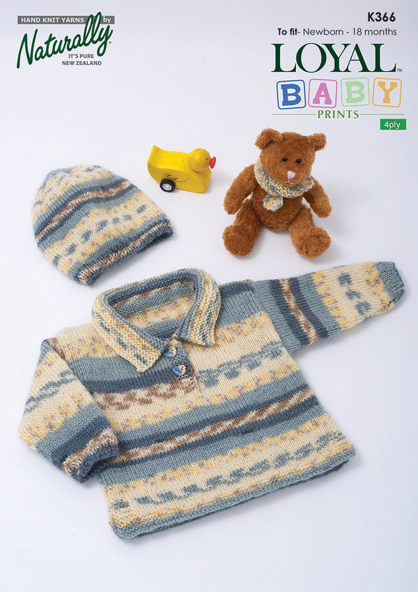 Naturally Pattern Leaflet Loyal Baby Print Kids/Sweater & Hat