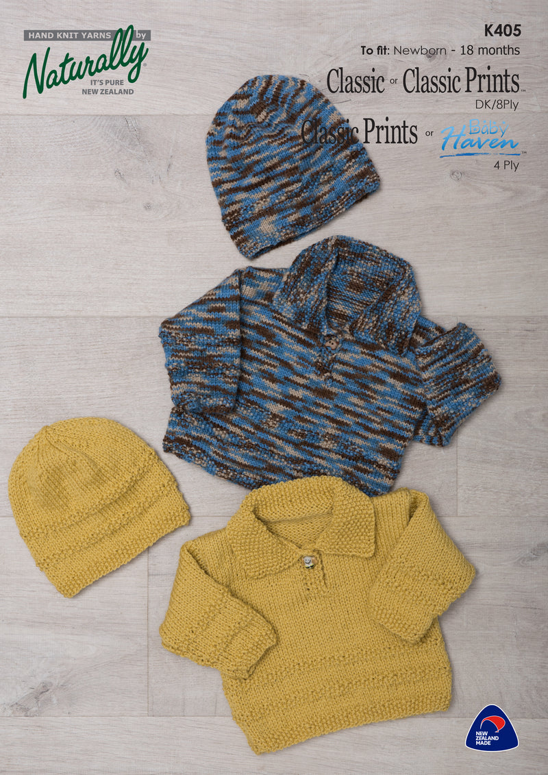 Naturally Pattern Leaflet Baby Haven Kids/sweater & Hat
