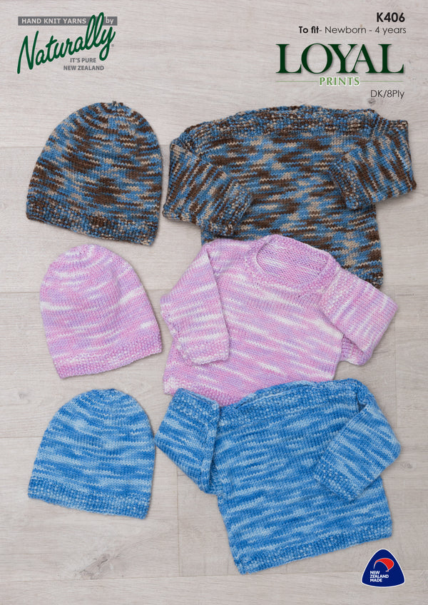 Naturally Pattern Leaflet Loyal Print DK Kids/Sweater & Hat