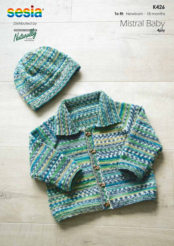 Naturally Pattern Leaflet Sesia Mistral Baby 4Ply Kids/Jacket & Hat