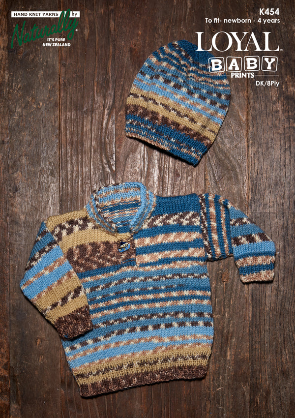 Naturally Pattern Leaflet Loyal Baby Print DK/8ply Kids/Sweater & Hat