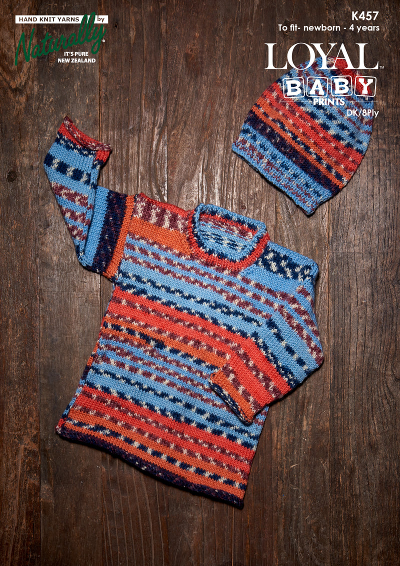 Naturally Pattern Leaflet Loyal Baby Print DK/8ply Kids/Sweater & Hat