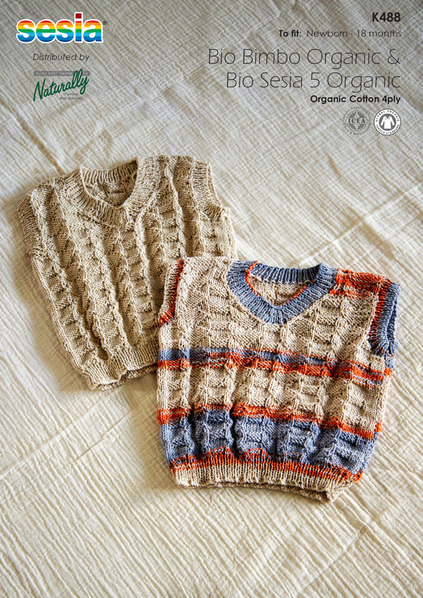 Naturally & Sessia Pattern Leaflet Bio Bimbo 5 Organic 4ply Kids/vest