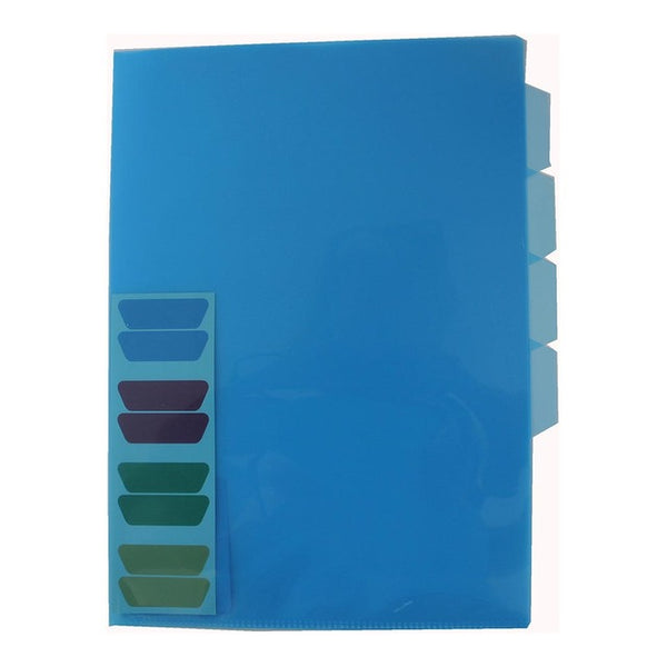 OSC L Shaped Pockets A4 4 Tab Indexed#Colour_BLUE