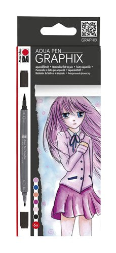 Marabu Aqua Pen Graphix Make Manga Set Of 6
