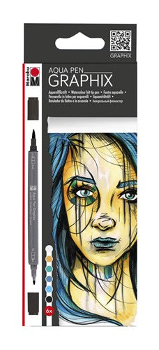 Marabu Aqua Pen Graphix Metropolitan Set Of 6