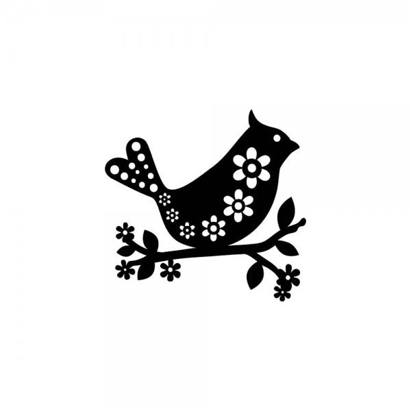 marabu plastic silhouette stencil size 15x15cm#Design_BIRD WITH FLOWERS