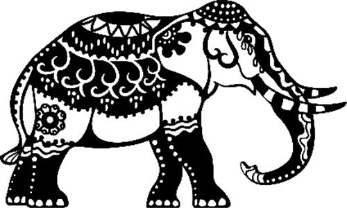 marabu plastic silhouette stencil size a4 - Indian Elephant