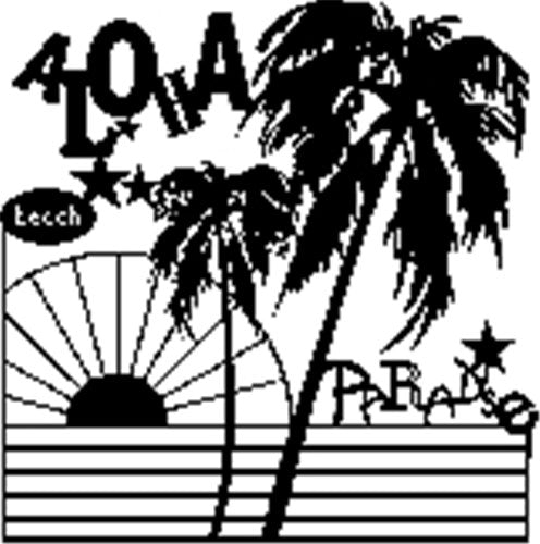 marabu plastic silhouette stencil size 30x30cm - Aloha Paradise