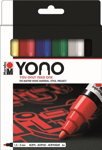 Marabu Yono Acrylic Marker Bullet Set Of 6