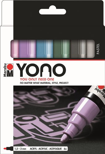 Marabu Yono Acrylic Marker Bullet Set Of 6