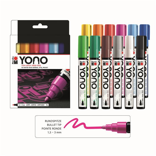 Marabu Yono Acrylic Marker Bullet Set Of 12