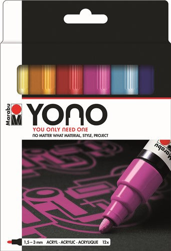 Marabu Yono Acrylic Marker Bullet Set Of 12